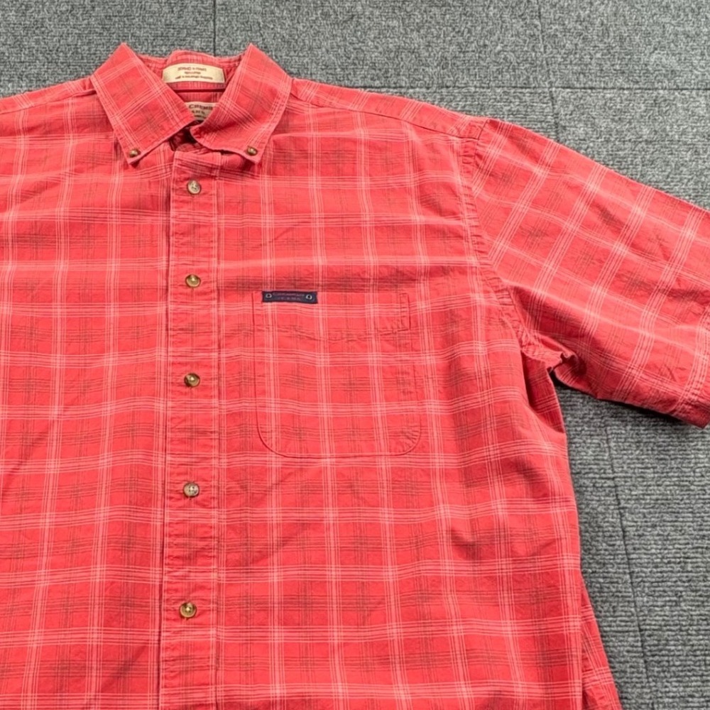 Daniel Cremieux Jeans Mens Medium Red Plaid Short Sleeve Button Down Shirt